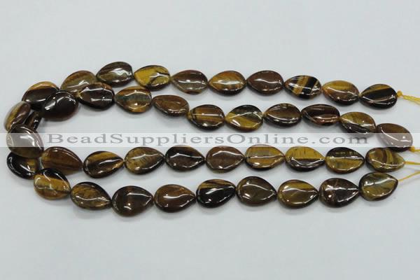 CTE100 15.5 inches 13*18mm flat teardrop yellow tiger eye beads