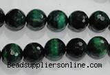 CTE1012 15.5 inches 8mm faceted round dyed green tiger eye beads