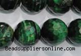 CTE1019 15.5 inches 20mm faceted round dyed green tiger eye beads