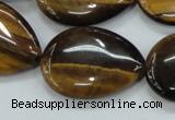 CTE102 15.5 inches 22*30mm flat teardrop yellow tiger eye beads