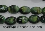 CTE1048 15.5 inches 10*14mm oval dyed green tiger eye beads