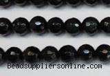 CTE1185 15.5 inches 6mm faceted round blue tiger eye beads