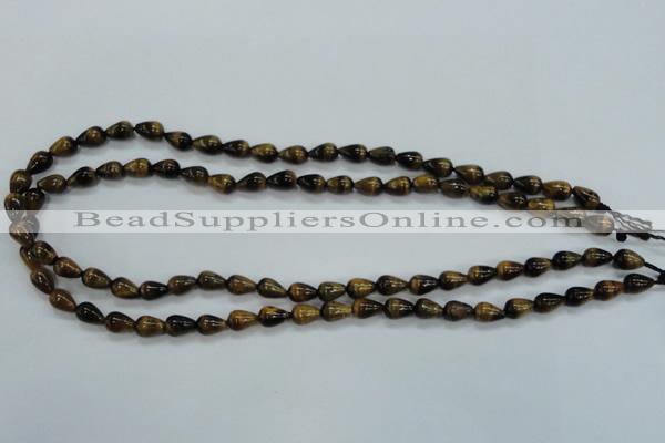 CTE120 15.5 inches 6*8mm teardrop yellow tiger eye beads wholesale