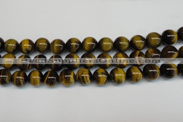 CTE1223 15.5 inches 16mm round AB+ grade yellow tiger eye beads