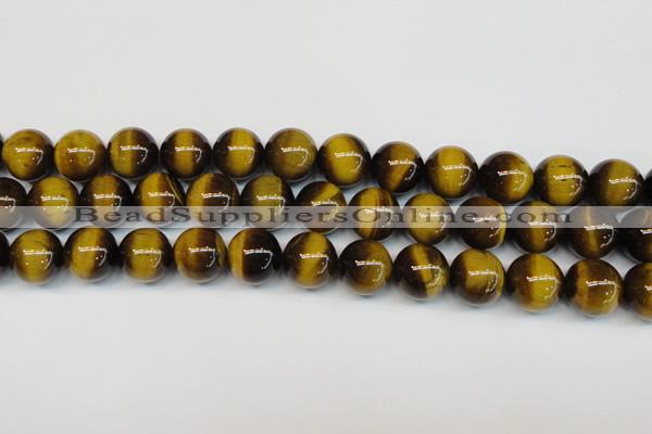 CTE1238 15.5 inches 14mm round A+ grade yellow tiger eye beads