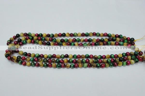 CTE132 15.5 inches 6mm round dyed tiger eye gemstone beads