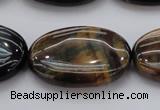 CTE1368 15.5 inches 30*40mm oval yellow & blue tiger eye beads