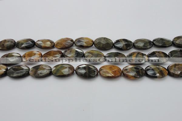 CTE1373 15.5 inches 18*25mm faceted oval yellow & blue tiger eye beads