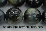 CTE1457 15.5 inches 18mm round golden & blue tiger eye beads