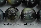 CTE1458 15.5 inches 20mm round golden & blue tiger eye beads