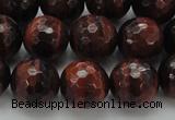 CTE1464 15.5 inches 12mm faceted round red tiger eye beads