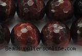 CTE1468 15.5 inches 20mm faceted round red tiger eye beads