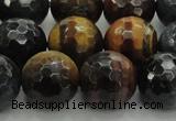 CTE1477 15.5 inches 18mm faceted round mixed tiger eye beads