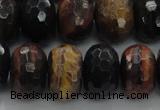 CTE1486 15.5 inches 12*18mm faceted rondelle mixed tiger eye beads