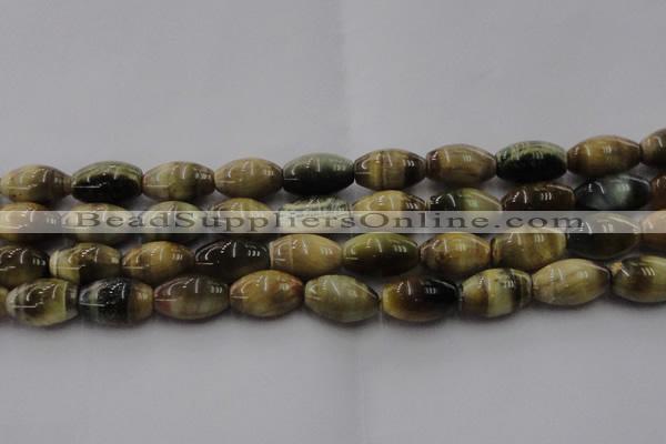 CTE1556 15.5 inches 13*18mm rice golden & blue tiger eye beads wholesale