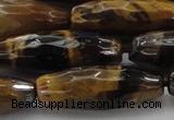 CTE1587 15.5 inches 10*30mm faceted rice yellow tiger eye beads