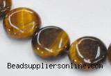 CTE16 15.5 inches 15mm coin yellow tiger eye beads Wholesale