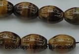 CTE1703 15.5 inches 15*20mm rice yellow tiger eye beads