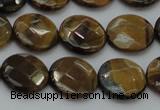 CTE1725 15.5 inches 12mm faceted coin yellow tiger eye beads