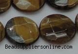 CTE1729 15.5 inches 20mm faceted coin yellow tiger eye beads