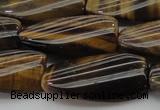 CTE1744 15.5 inches 15*30mm twisted rectangle yellow tiger eye beads