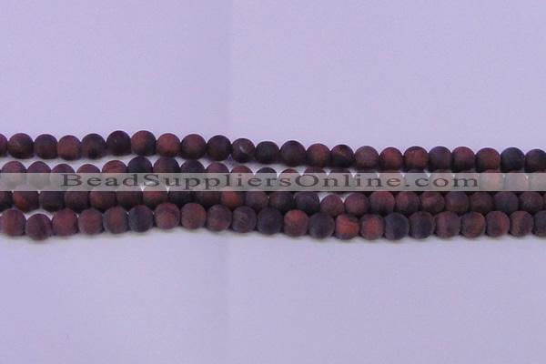 CTE1760 15.5 inches 4mm round matte red tiger eye beads