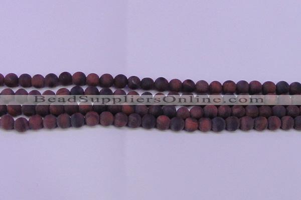 CTE1763 15.5 inches 10mm round matte red tiger eye beads