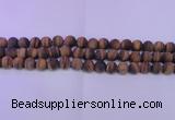 CTE1770 15.5 inches 4mm round matte yellow tiger eye beads