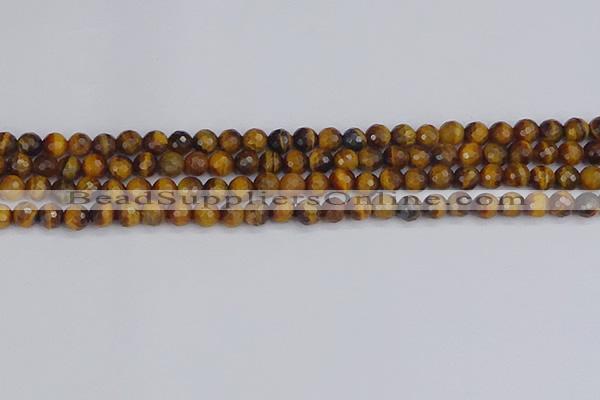 CTE1827 15.5 inches 6mm faceted round yellow tiger eye beads