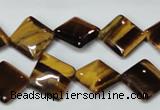 CTE187 15.5 inches 12*12mm diamond yellow tiger eye gemstone beads