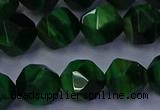 CTE1924 15.5 inches 12mm faceted nuggets green tiger eye beads