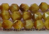 CTE1933 15.5 inches 10mm faceted nuggets golden tiger eye beads