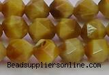 CTE1934 15.5 inches 12mm faceted nuggets golden tiger eye beads