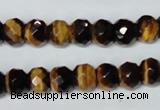 CTE197 15.5 inches 7*12mm faceted rondelle yellow tiger eye gemstone beads