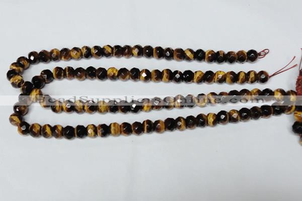 CTE197 15.5 inches 7*12mm faceted rondelle yellow tiger eye gemstone beads