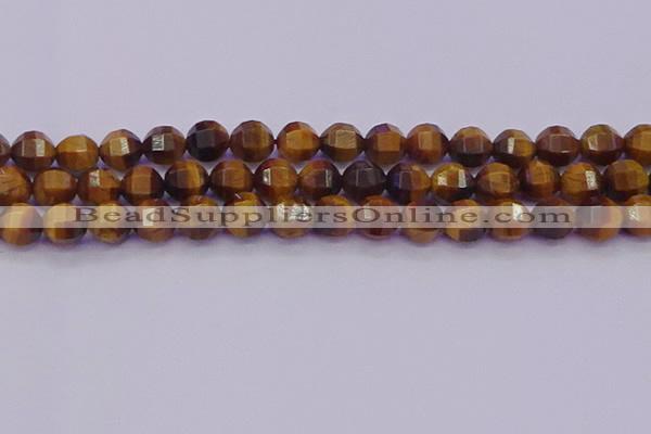 CTE1992 15.5 inches 8mm faceted round yellow tiger eye beads