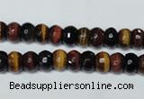 CTE200 15.5 inches 4*6mm faceted rondelle red & yellow tiger eye beads