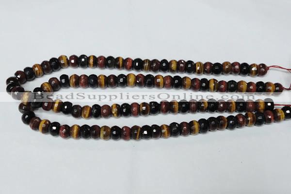 CTE200 15.5 inches 4*6mm faceted rondelle red & yellow tiger eye beads