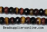 CTE201 15.5 inches 5*8mm faceted rondelle red & yellow tiger eye beads