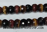 CTE202 15.5 inches 7*10mm faceted rondelle red & yellow tiger eye beads