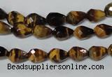 CTE203 15.5 inches 6*8mm faceted teardrop yellow tiger eye beads