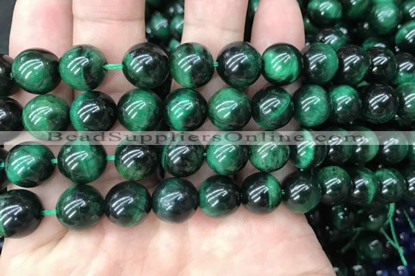 CTE2054 15.5 inches 12mm round green tiger eye beads wholesale