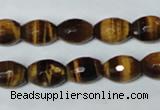 CTE207 15.5 inches 8*10mm faceted rice yellow tiger eye beads