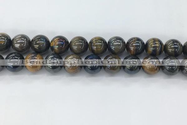 CTE2090 15.5 inches 16mm round AB-color blue & yellow tiger eye beads