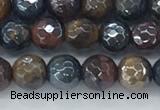 CTE2093 15.5 inches 6mm faceted round AB-color mixed tiger eye beads