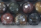 CTE2095 15.5 inches 10mm faceted round AB-color mixed tiger eye beads