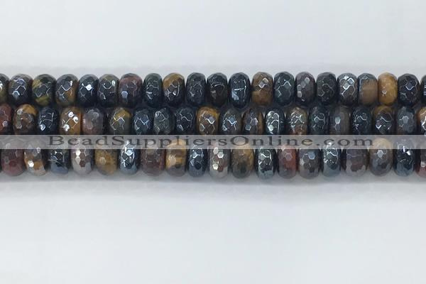 CTE2103 6*10mm faceted rondelle AB-color mixed tiger eye beads