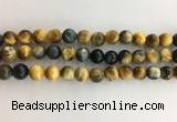 CTE2122 15.5 inches 10mm round golden & blue tiger eye beads