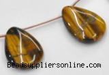 CTE22 13*18mm flat teardrop yellow tiger eye beads Wholesale