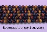 CTE2220 15.5 inches 8mm round colorful tiger eye gemstone beads